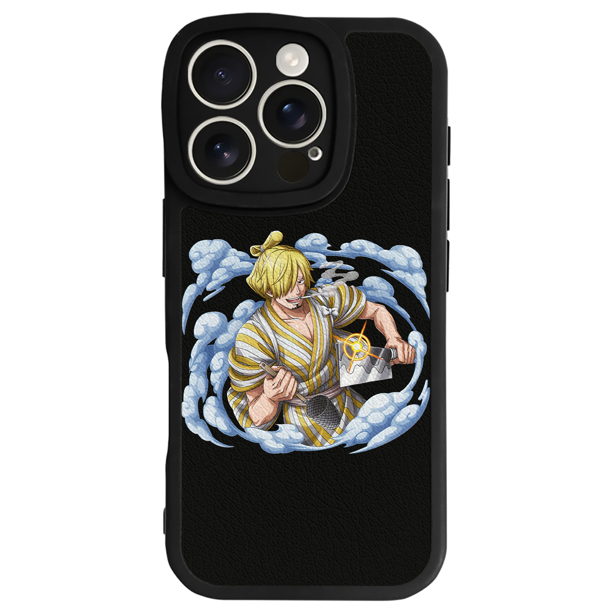 （画像用） ワンピース サンジ ONE PIECE Sanji 【iPhone 16シリーズ対応】シリコンスマホケース（レザー調） 材質：シリコン